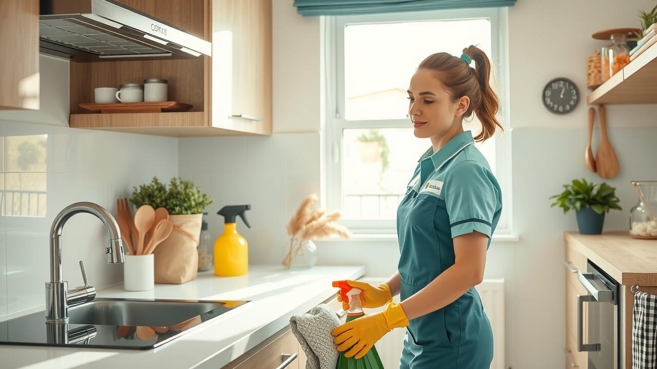 What are the 7 steps of cleaning a kitchen?