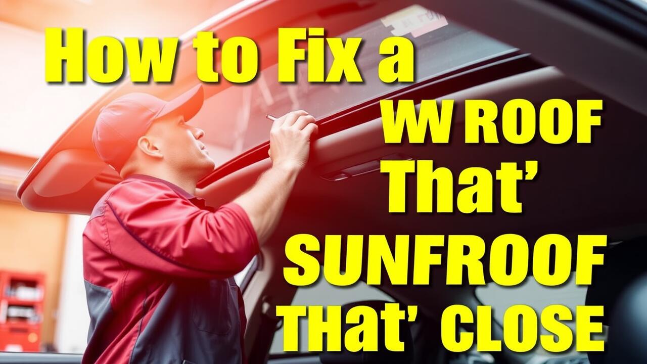 How to fix a sunroof that won’t close