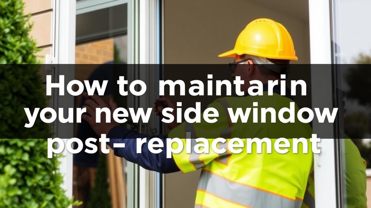 How to maintain your new side window post-replacement