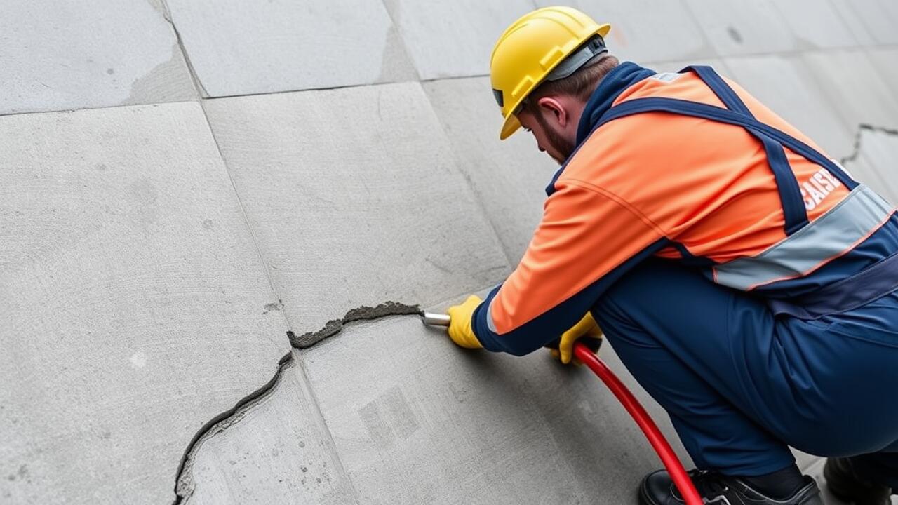 How do you seal a cracked hairline in concrete?