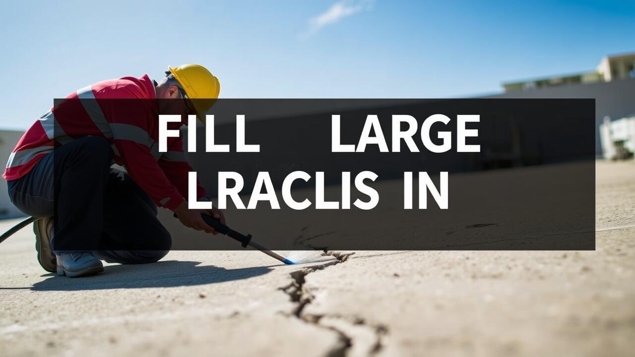 What do you fill large cracks in concrete with?