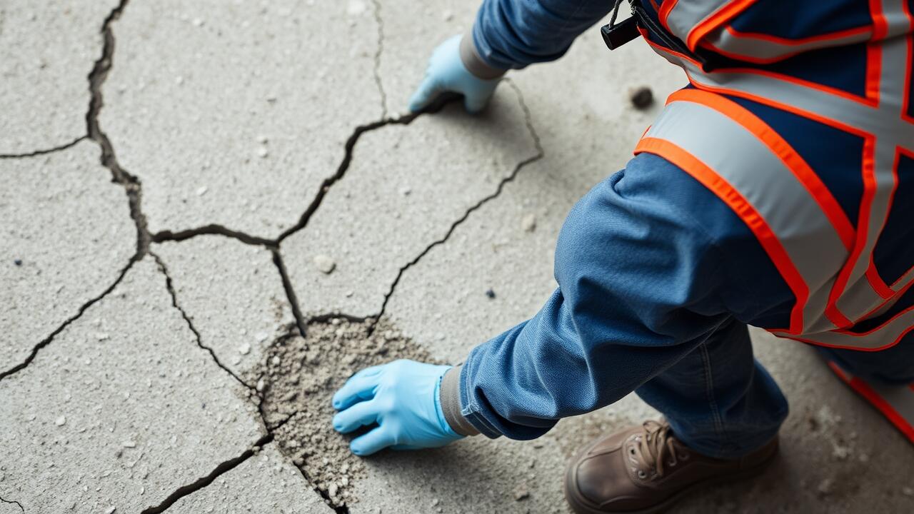 What do you put over cracked cement?
