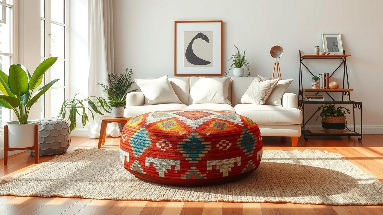 Kilim Poufs for Minimalist and Boho Interiors