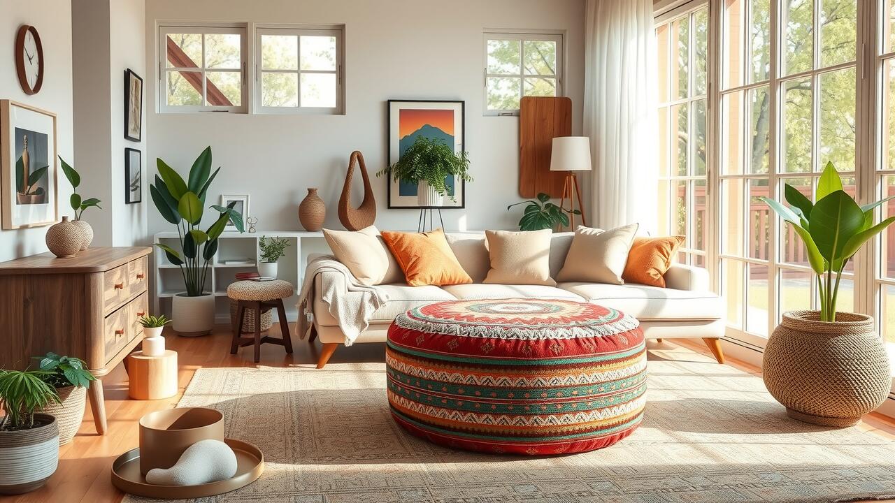 Discover Sustainable Kilim Poufs for Eco-Chic Homes